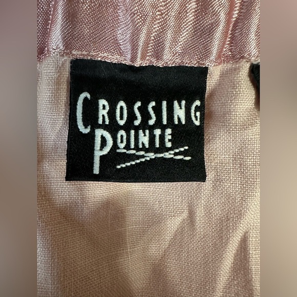 Crossing Pointe Skirt 2XW light Pink Linen Embroidered Drawstring Hem - Picture 3 of 7